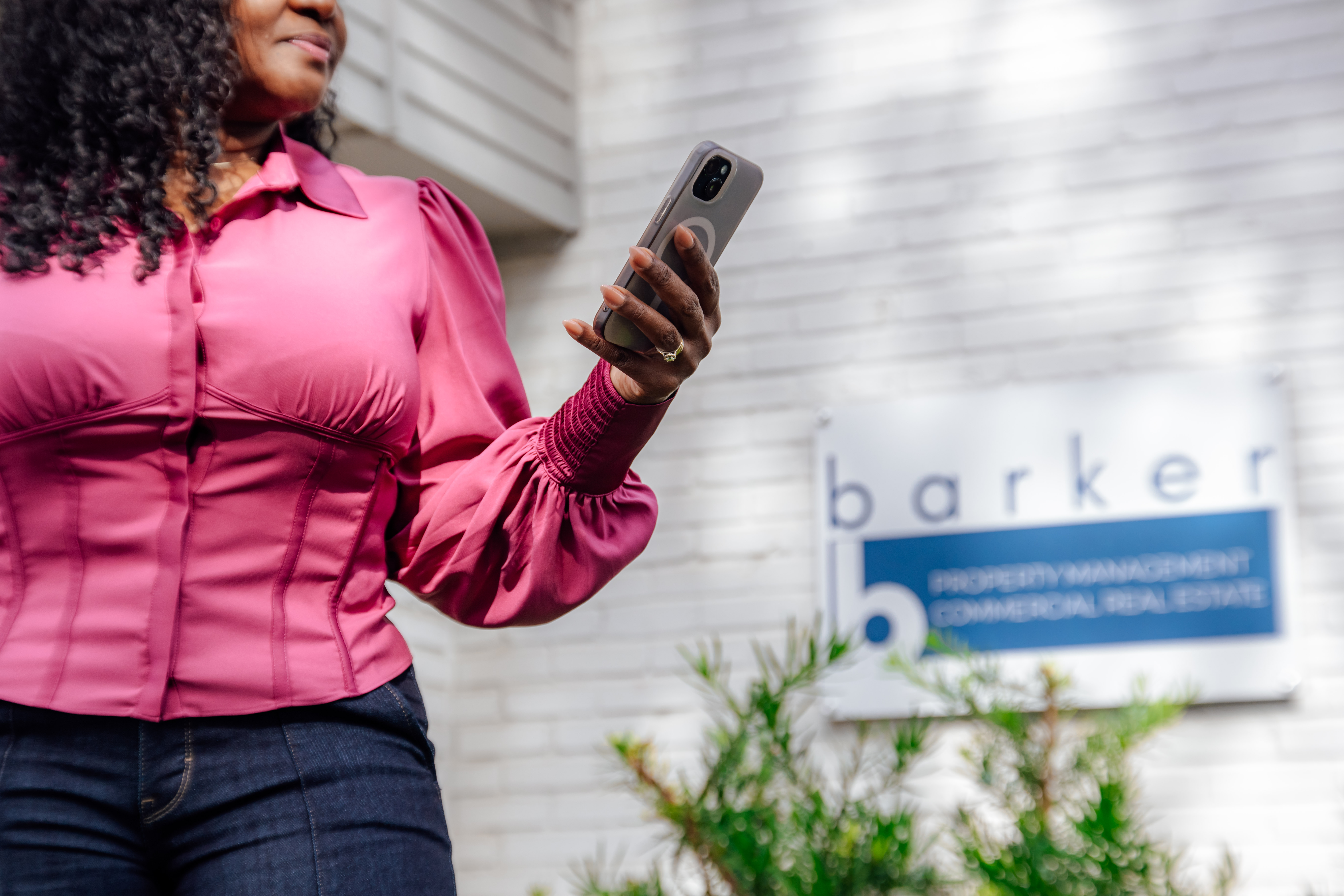 women checking her phone