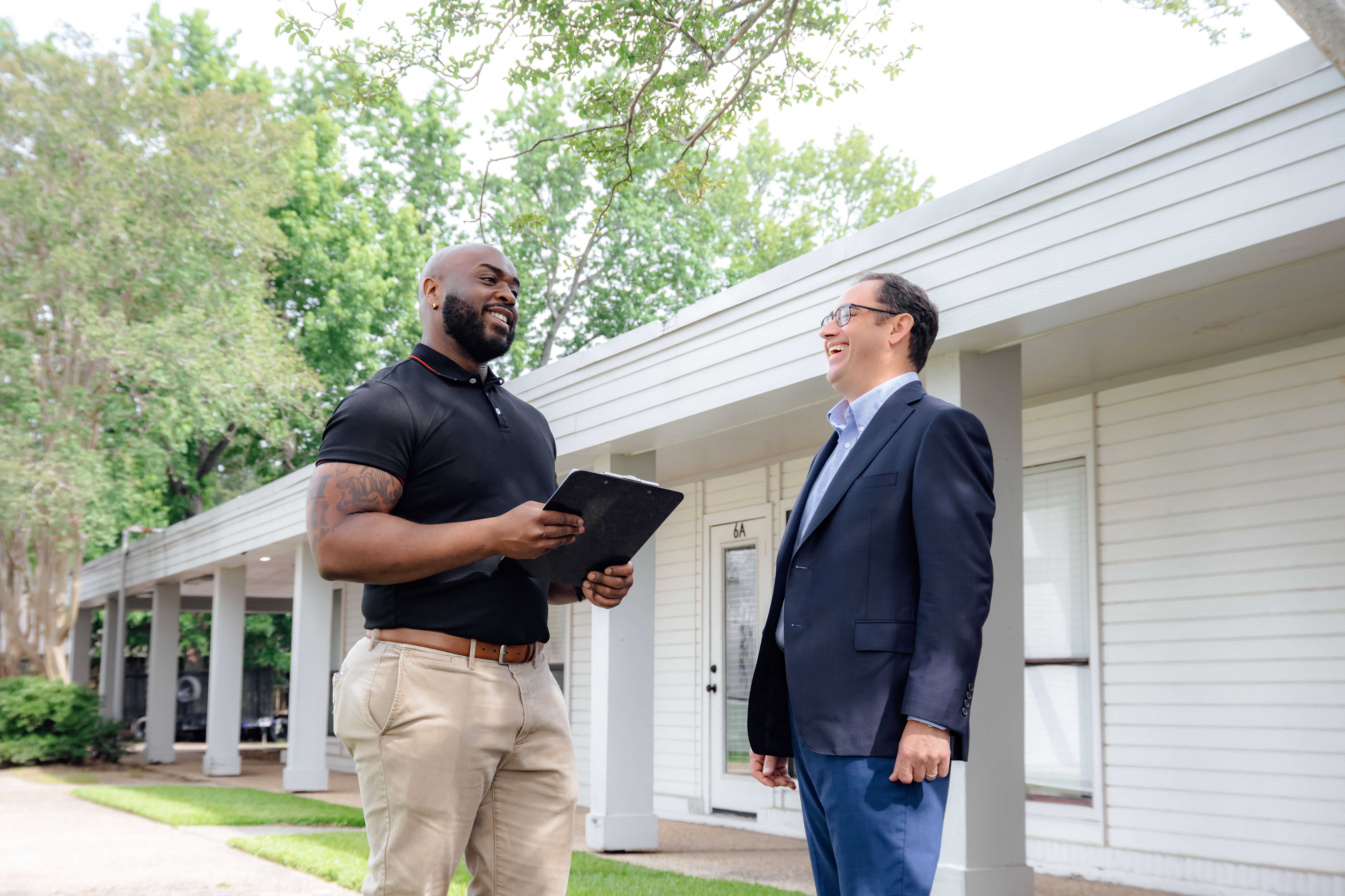 two people on a property tour